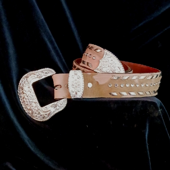 Jose Luis Elegant Brown Western Belt with Silver Accents. - Picture 1 of 9